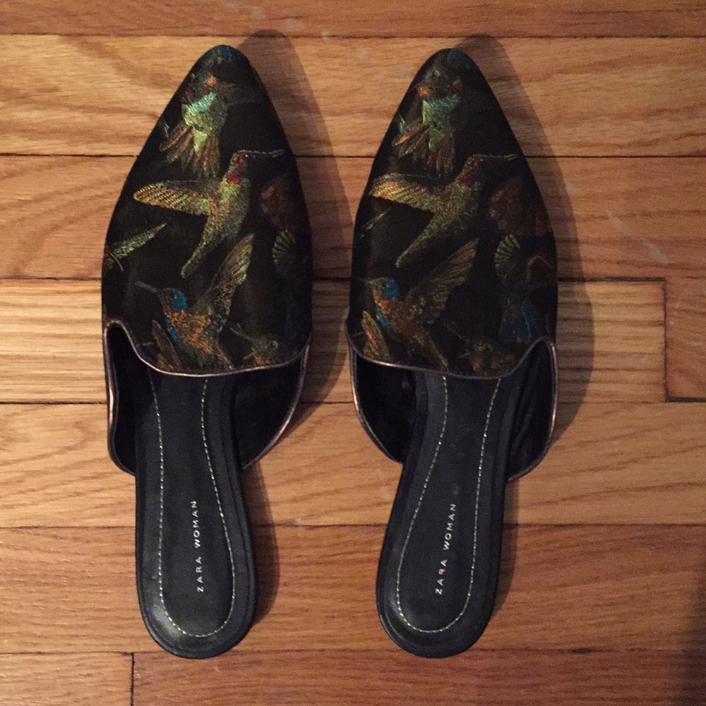 Zara Hummingbird Slide Loafers
